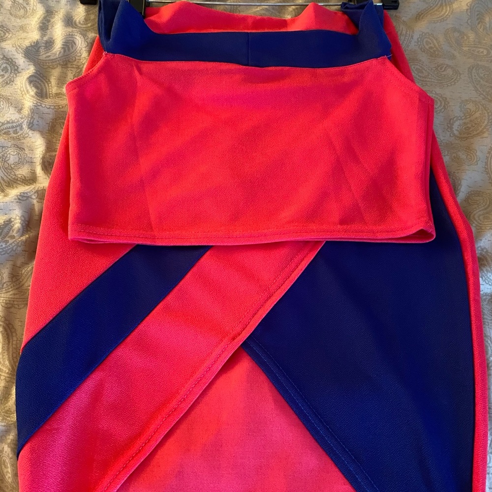 Two piece off the shoulder halter dress